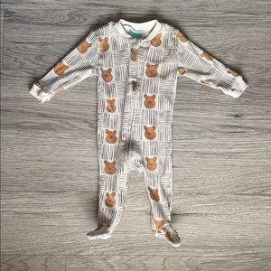 Disney Winnie the Pooh Pattern Kids Footie Pajamas Size 3/6 M